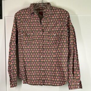Panhandle Slim Western Pearl Snap Collared‎ Aztec Shirt Women Medium Cowgirl